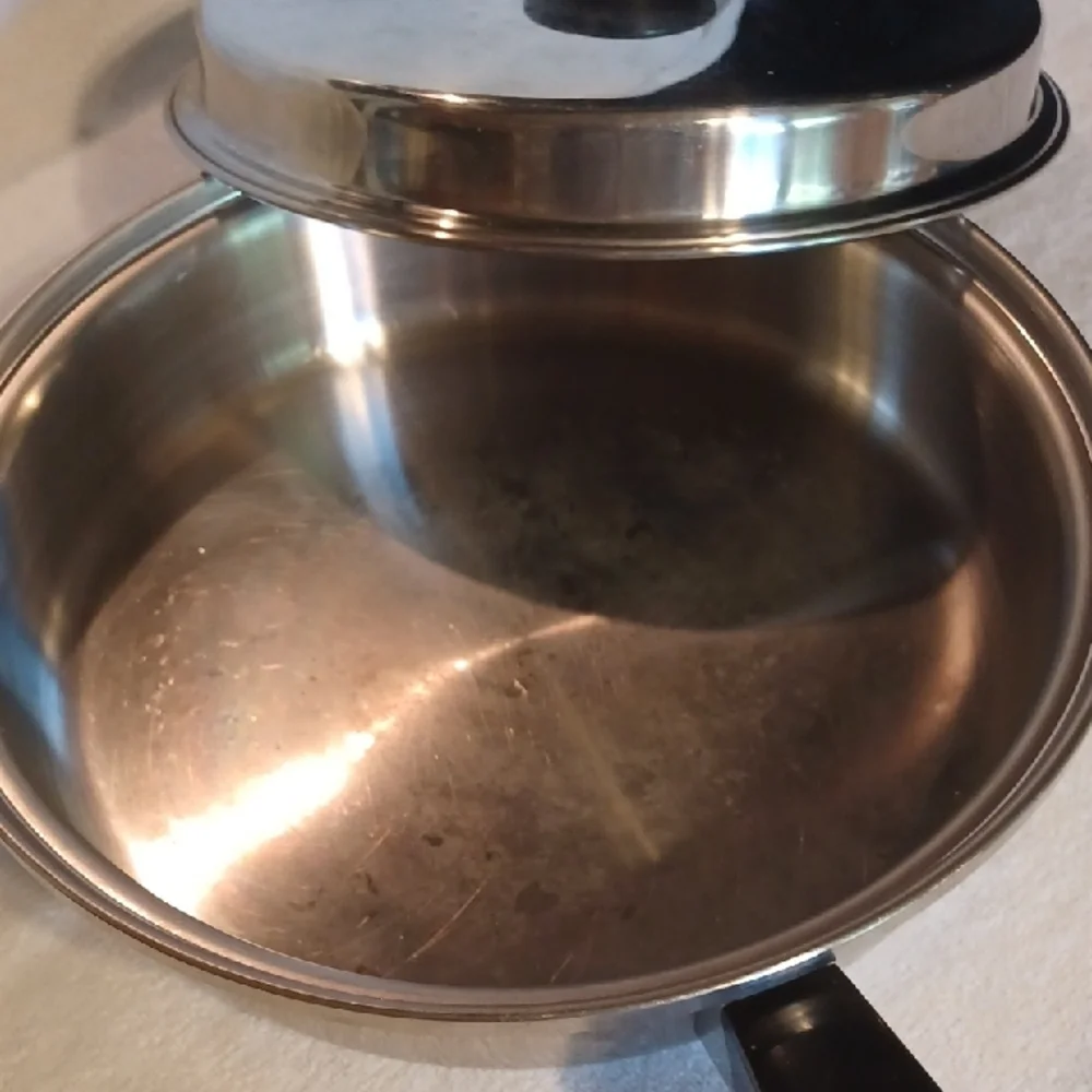 Elegant Silver Cookware with Black Handle 18-8 Stainless Steel Frying Pan